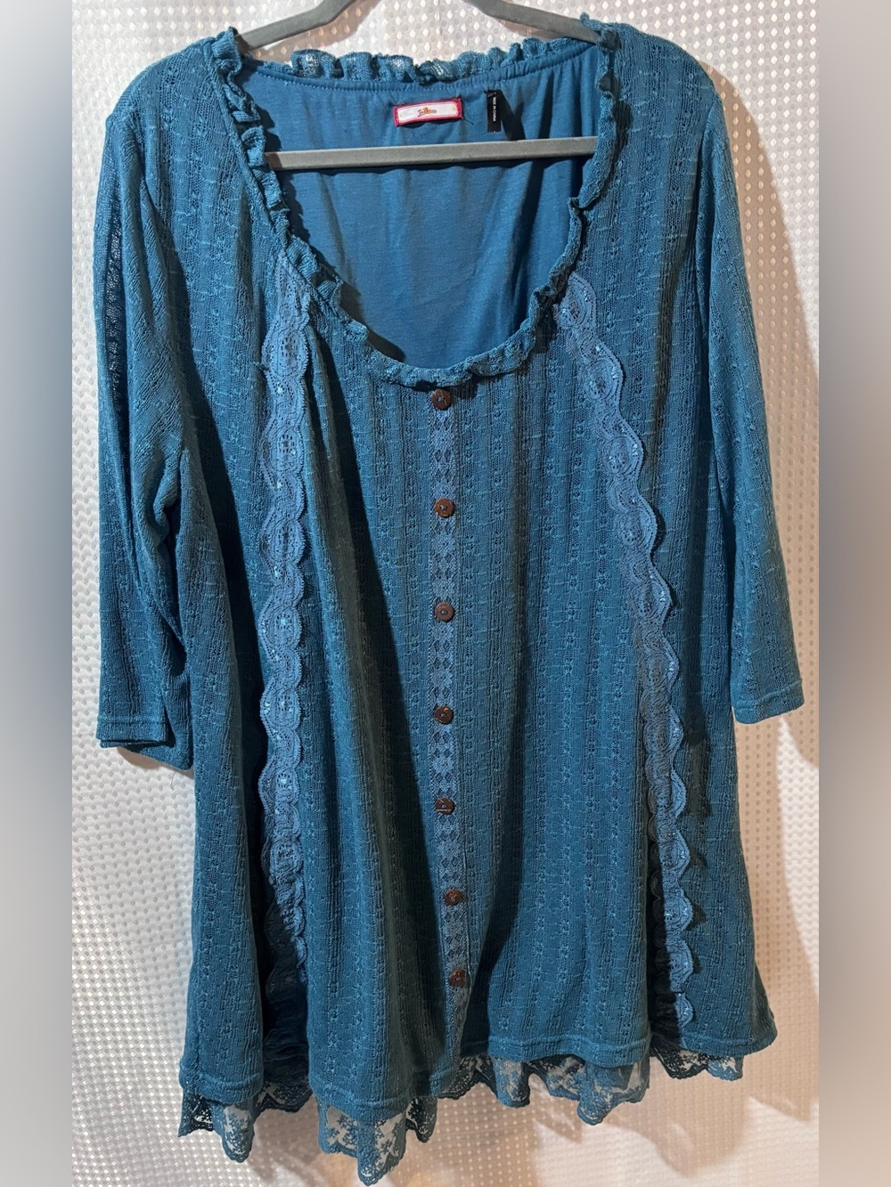 Joe Browns 22 Blue Lace & Decorative Button Tunic Dress